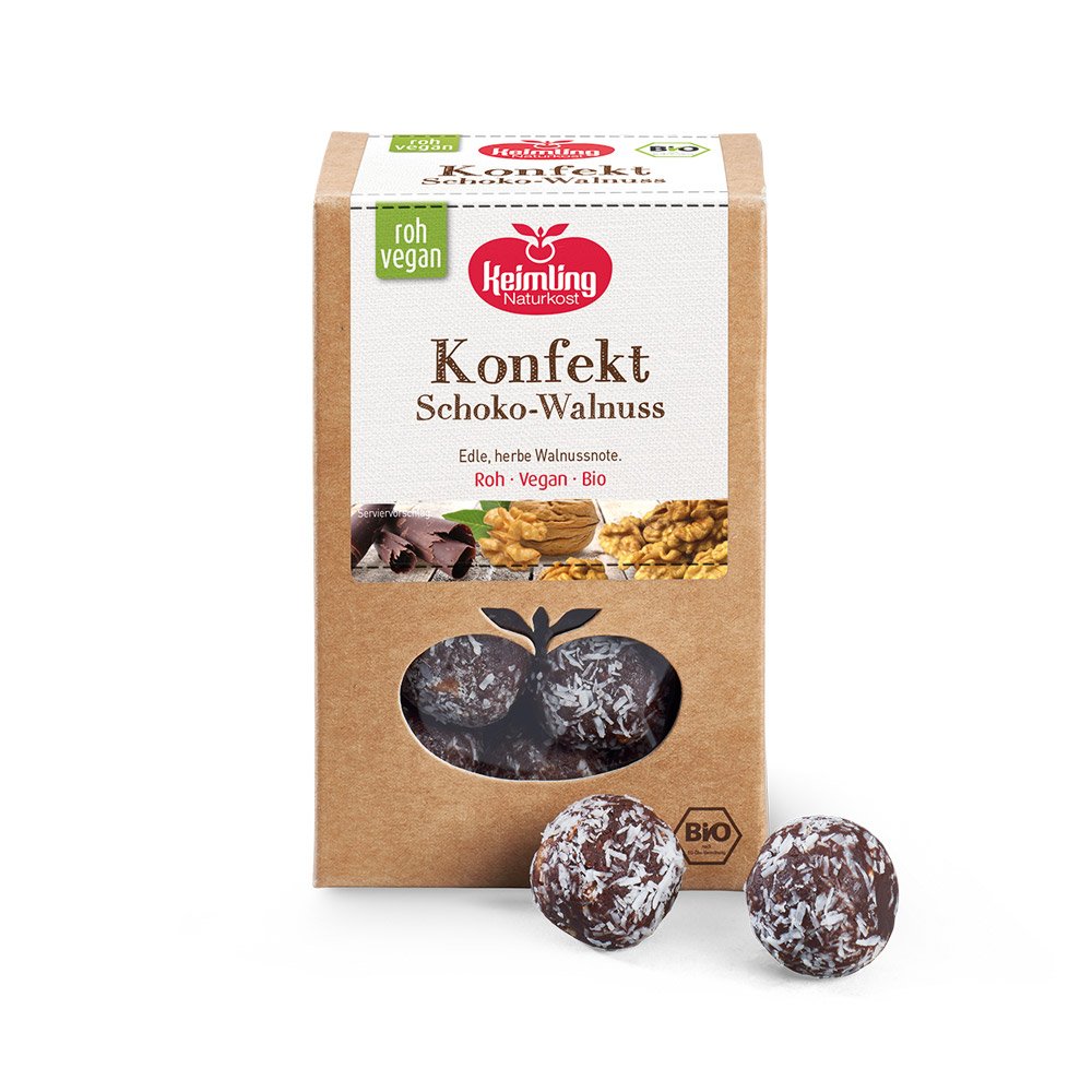 Bio-Rohkost-Konfekt Schoko-Walnuss, vegan &amp; lecker