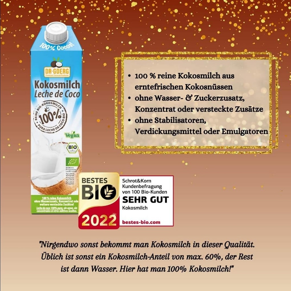 Dr. Goerg Bio-Kokosmilch 3er Pack 200 ml