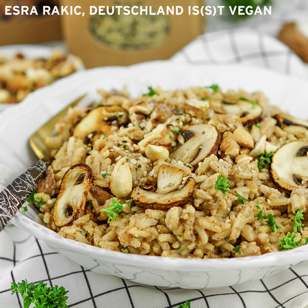 Pilzrisotto mit Nuss-Topping