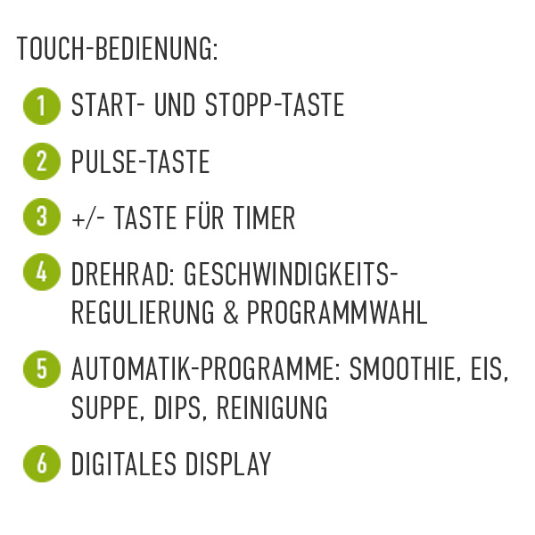 Vitamix A3500i Bedienfeld mit Funktionen